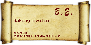 Baksay Evelin névjegykártya