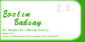 evelin baksay business card